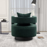 Boucle Accent Chair Swivel Green