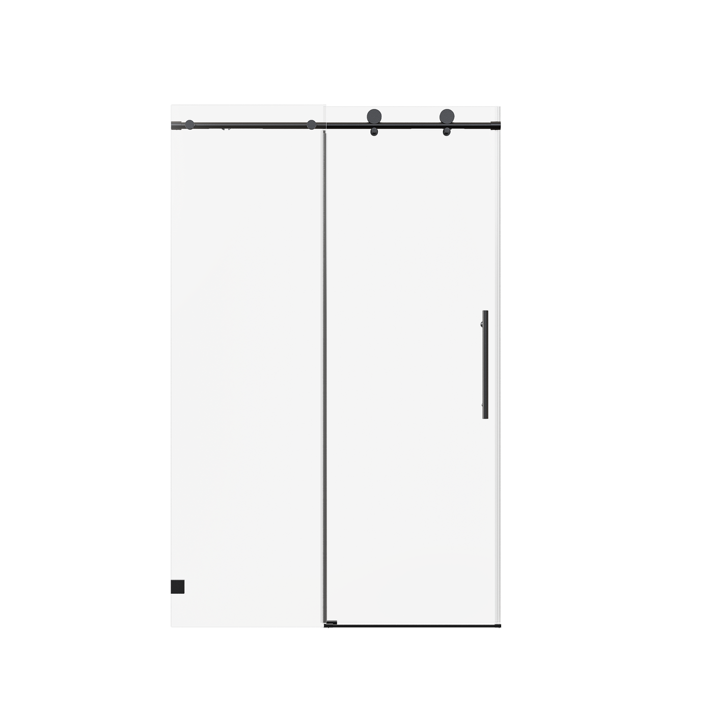 Frameless Single Sliding Shower Door Matte Black 46-48" W x 76" H