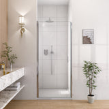 24" W x 72" H Semi-Frameless Circular Pivot Shower Door in Chrome With 1/4"