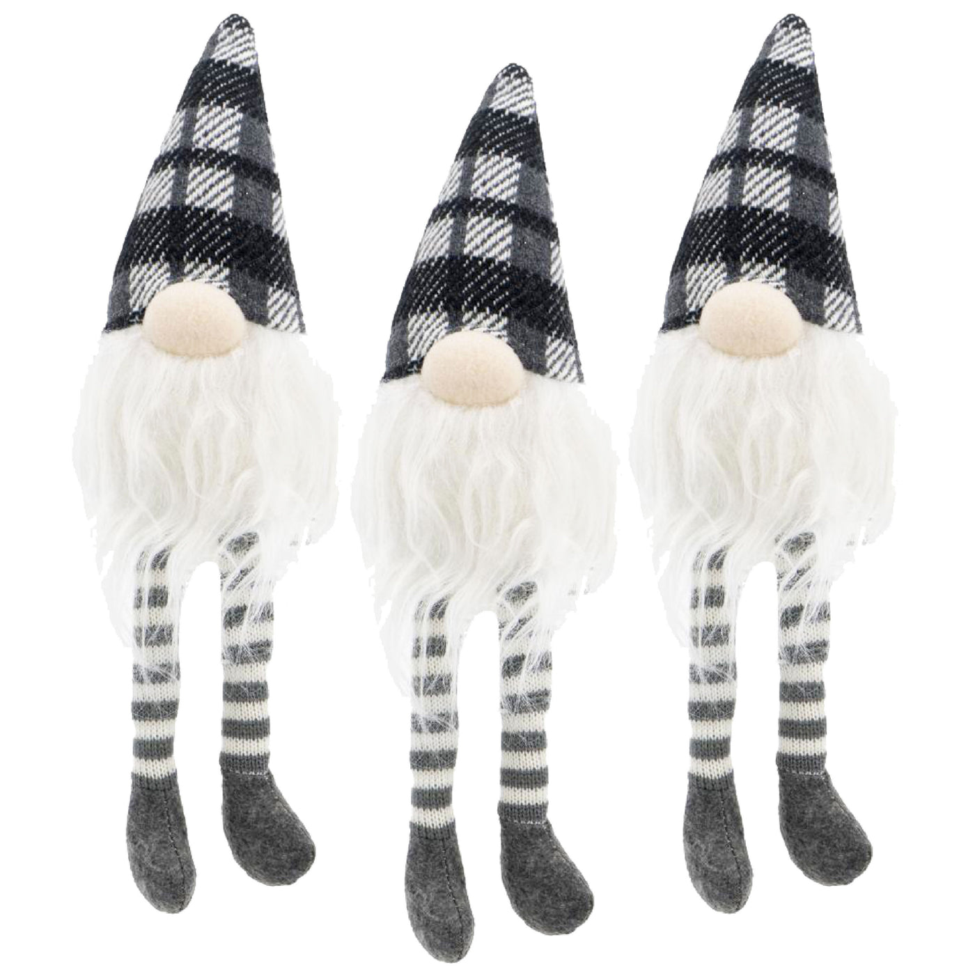 3-Piece Fabric Sitting Gnome Christmas Table Ornaments