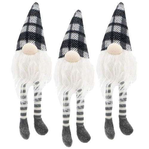 3-Piece Fabric Sitting Gnome Christmas Table Ornaments