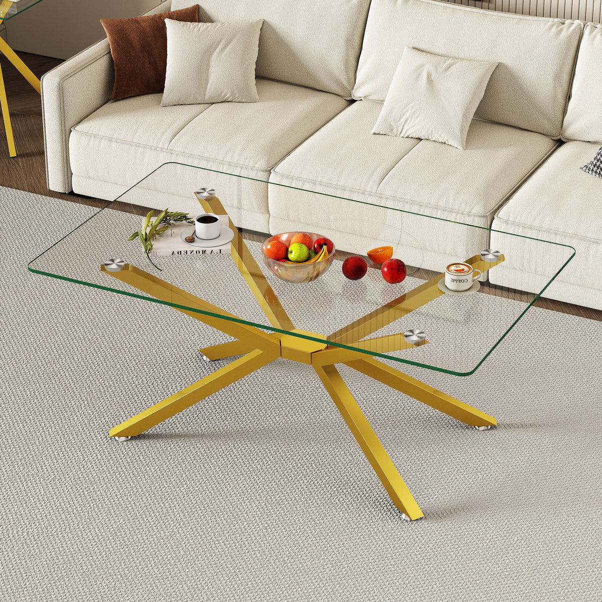 Glass Dining Table Transparent 43"