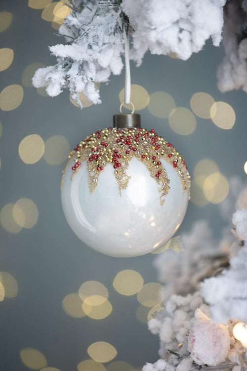 3.9" Glass Christmas Ball Ornaments Set of 6