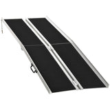 Wheelchair Ramp Aluminum 8 Ft Folding Non-Slip Side Rails 594 LB Portable