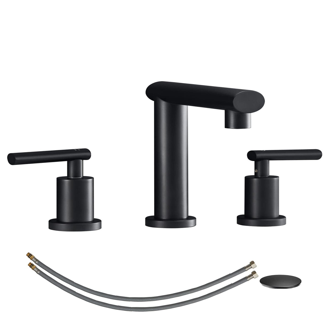Matte Black 8" Widespread Waterfall Bathroom Faucet 3-Hole