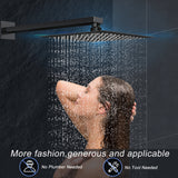12 Inch Black Rain Shower Head