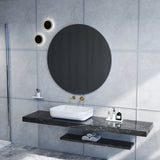 70cm bathroom mirror, round mirror, matte white Backboard