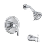 Chrome Bathroom Shower Faucet Set with Rain Head & Tub Spout