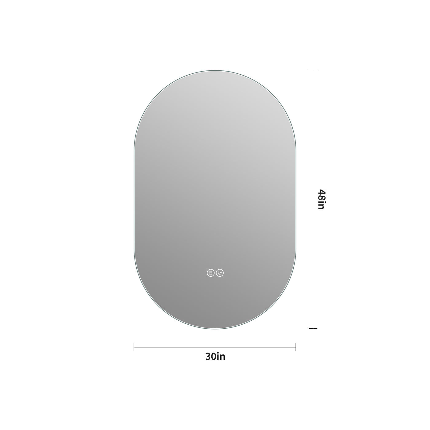 LED Bathroom Mirror 48x30 Anti-Fog Touch Screen Wall Mount