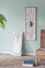 Large Wooden Wall Art Panels with Mirror Accents 17" x 48