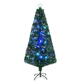 HOMCOM 6' Tall Douglas Fir Pre-Lit Artificial Christmas Tree with Realistic Bran