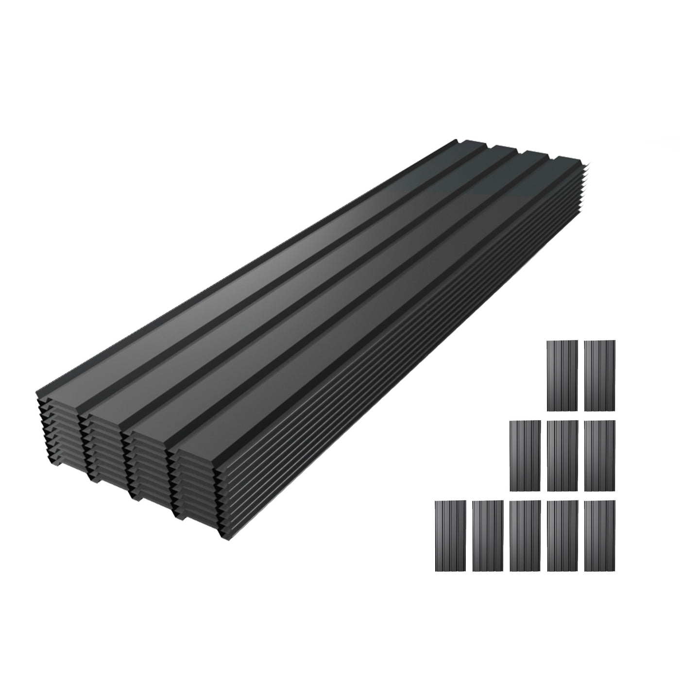 Galvanized Metal Roof Panel 72.8" 10 Pack Waterproof