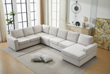 Large L-Shaped Modular Sofa Set with Detachable Components