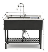 Stainless Steel Utility Sink, Freestanding Sink 1