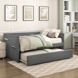 Daybed with Trundle Wood Sleeper Dark Gray