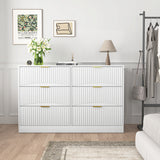6-Drawer Engineered Wood Dresser White 47"