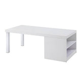 Coffee Table - White High Gloss & Chrome - 2 Open Compartments