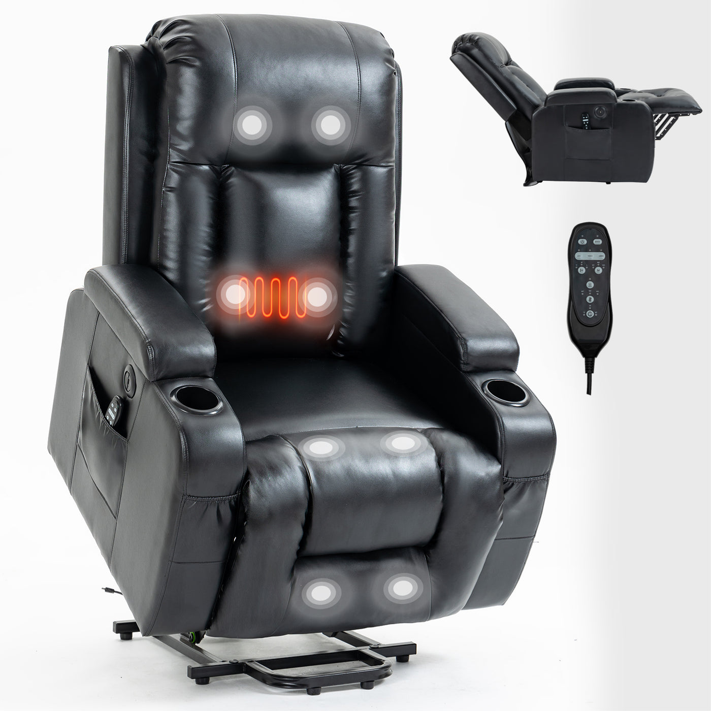 Power Lift Recliner Chair 350 LBS Massage Heating USB