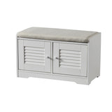 28.74"Shoe Storage Bench with 2 Door Cabinet, Entryway Bench