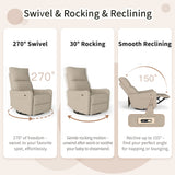 Velvet Recliner Swivel Power Brown