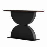 Engineered Wood Console Table Walnut/Black