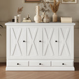 Farmhouse Style Solid Pine Murphy Bed Chest Cube with Charging Station and Storage Drawer, Full, White