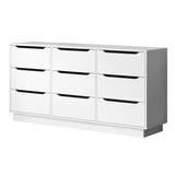 9-Drawer Engineered Wood Dresser White 63"