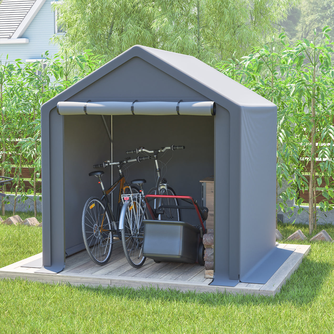 6x6 ft All-Season Waterproof UV-Resistant Storage Gazebo Tent