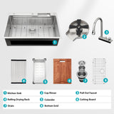 33" Drop in Waterfall Kitchen Sink