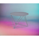 Accent Table - Metal - Gray - Round Top With Triangle Legs