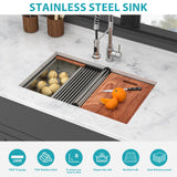 30" Undermount Kitchen Sink - 30*19*9 inch Single Bowl 16 Gauge Stainless Steel