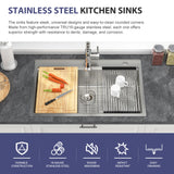 33 Drop In Kitchen Sink - 33 x 22 x 9 Stainless Steel Drop In Sink Ledge