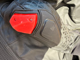 Sedici 51 Leather Motorcycle Riding Jacket with CE Armor - Black Red - Size M