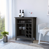 Bar Cabinet - Carbon Espresso - Wine Rack - Glass Cubbies