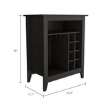 Bar Cabinet - 6-Bottle Wine Rack - Drawer and Open Shelf - Black