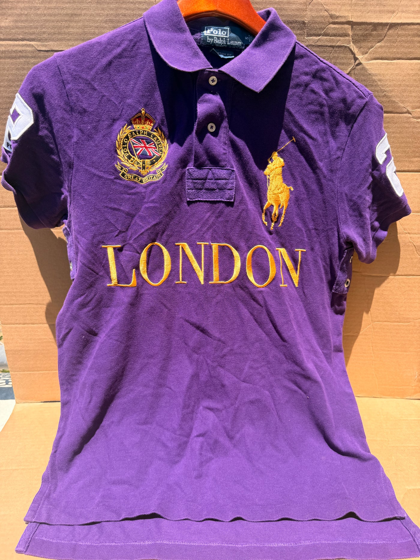 Polo Ralph Lauren Big Pony Custom Fit London City Edition Polo Shirt - Purple - Size S