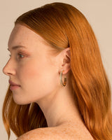 Mom Baguette Maxi Hoop Earrings