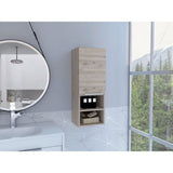 Bathroom Cabinet with Shelves and Single Door, Light Gray