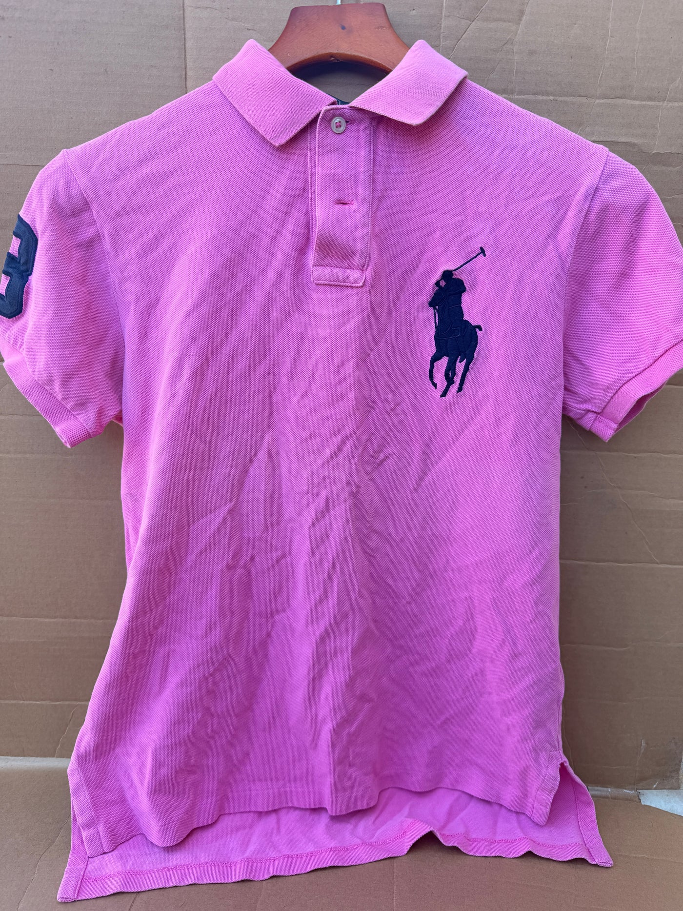 Polo by Ralph Lauren Big Pony Custom Fit Pink Polo Shirt - Size S