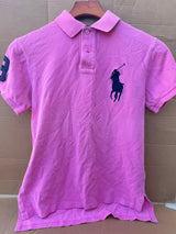 Polo by Ralph Lauren Big Pony Custom Fit Pink Polo Shirt - Size S