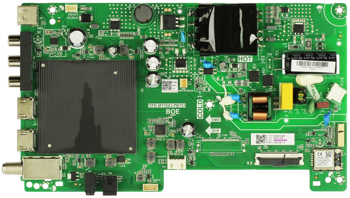 Vizio 60103-01284 Main Board Power Supply for D43F-J04 (LBVFC9PZ Serial)