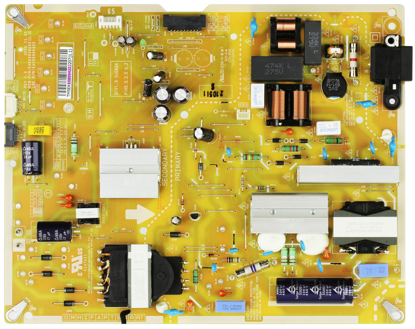 EAY65895422 LG POWER SUPPLY, EAX69508202(1.0), LGP65-21UL6, 65NANO80UPA,