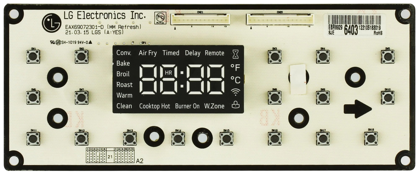LG EBR89296403 Range Pcb Assembly Display