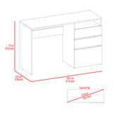 Computer Desk - Three Drawers and Shelf - Light Gray - 47.4" Wide