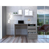 Computer Desk - Three Drawers and Shelf - Light Gray - 47.4" Wide