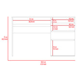 Computer Desk - Three Drawers and Shelf - Light Gray - 47.4" Wide