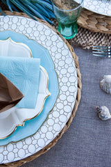 Sky Blue Embossed Dinner Napkins