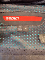 Sedici 51 Leather Motorcycle Riding Jacket with CE Armor - Black Red - Size M