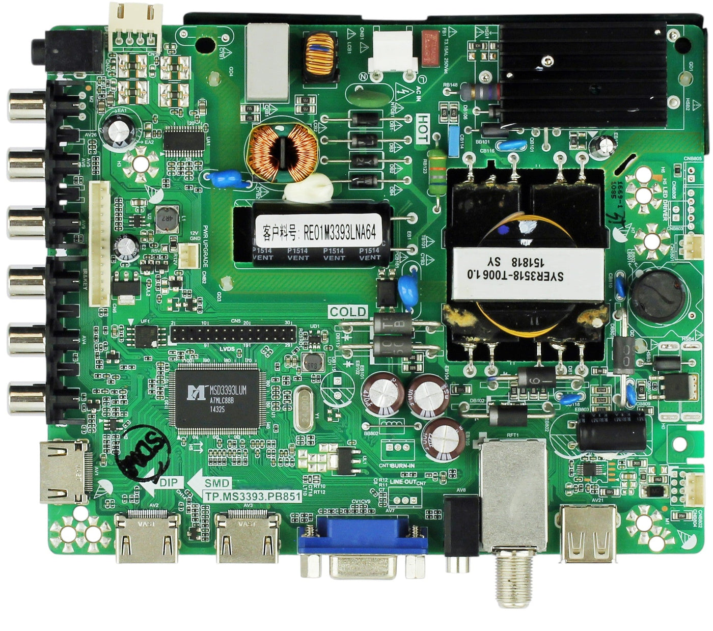RCA FRE01M3393LNA64-B1 Main Board/ PSU for LED32C45RQ