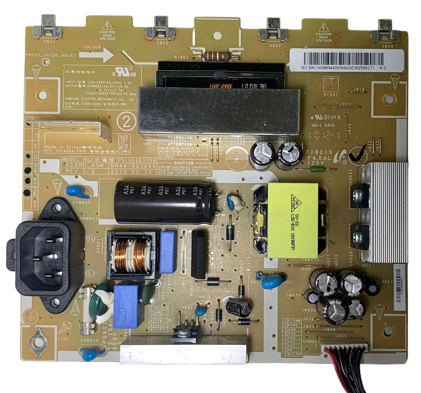 Samsung BN44-00366A Power Supply Backlight Inverter for LN22C350D1DXZA